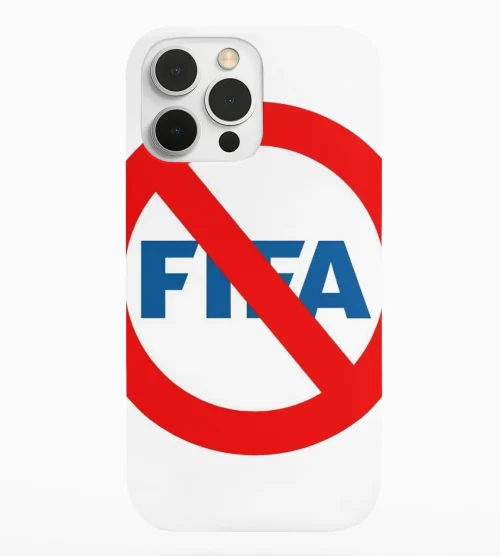 phone case featuring boycott fifa design