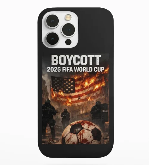 phone case featuring boycott fifa design