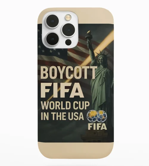 phone case featuring boycott fifa design