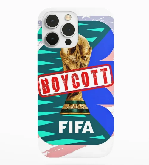 phone case featuring boycott fifa design